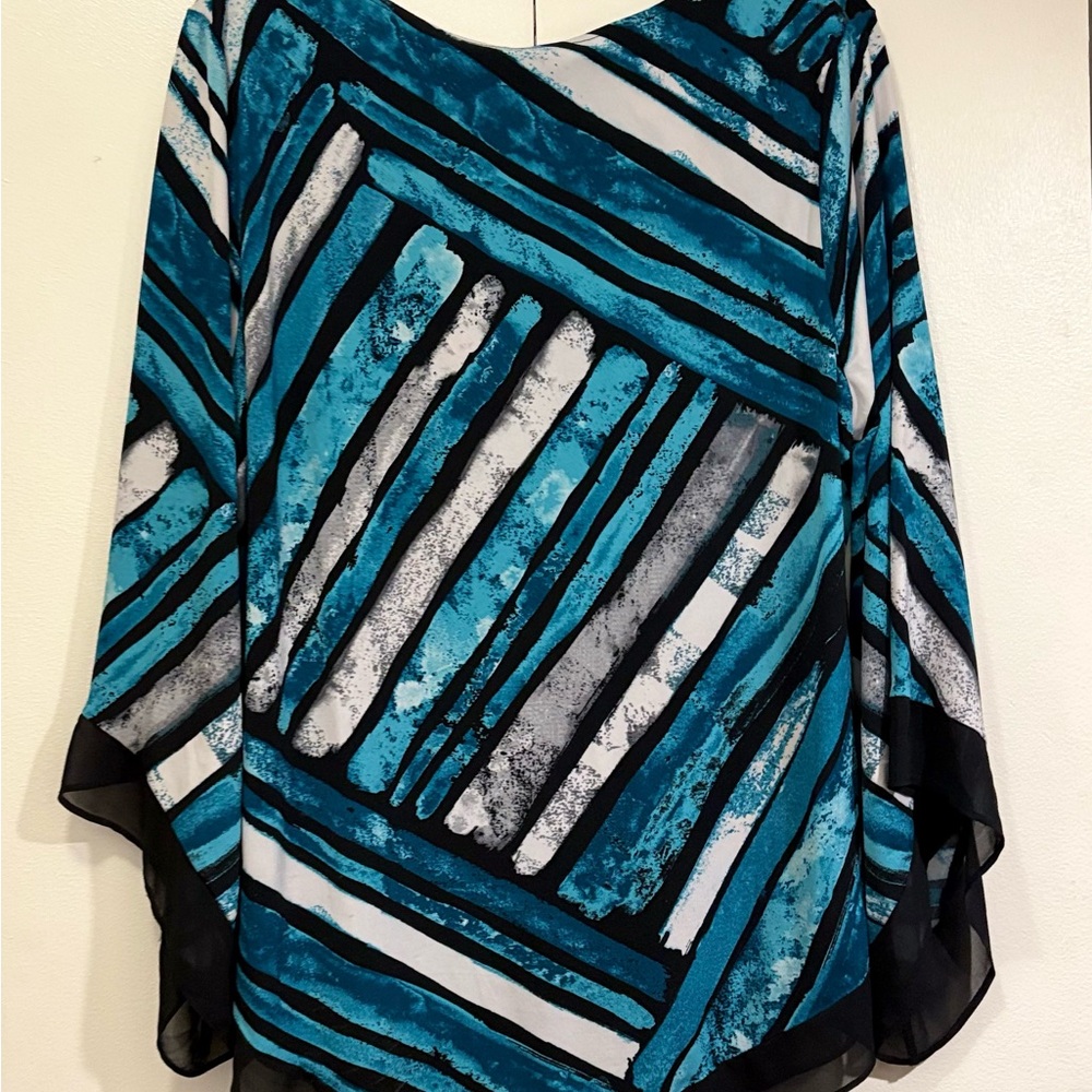 Alfani Blue Asymmetrical Blouse